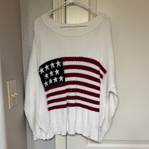 Miracle Women's Flag Sweater - White and Red